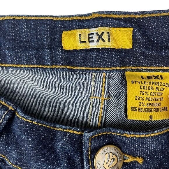 LEXI Dark Denim Blue Embroidered Skinny Jeans Women’s Size 8 - Picture 3 of 8